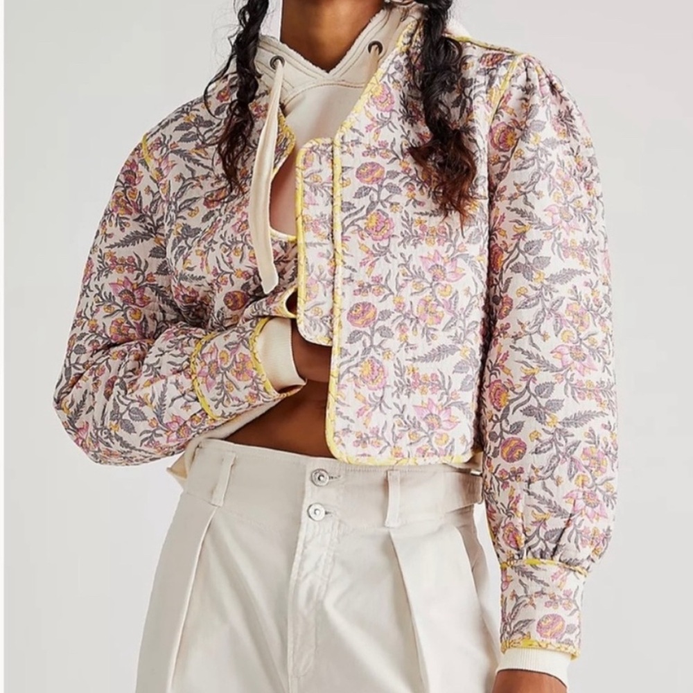 Free People LLANI Sofi Reversible Quilted Jacket size Medium